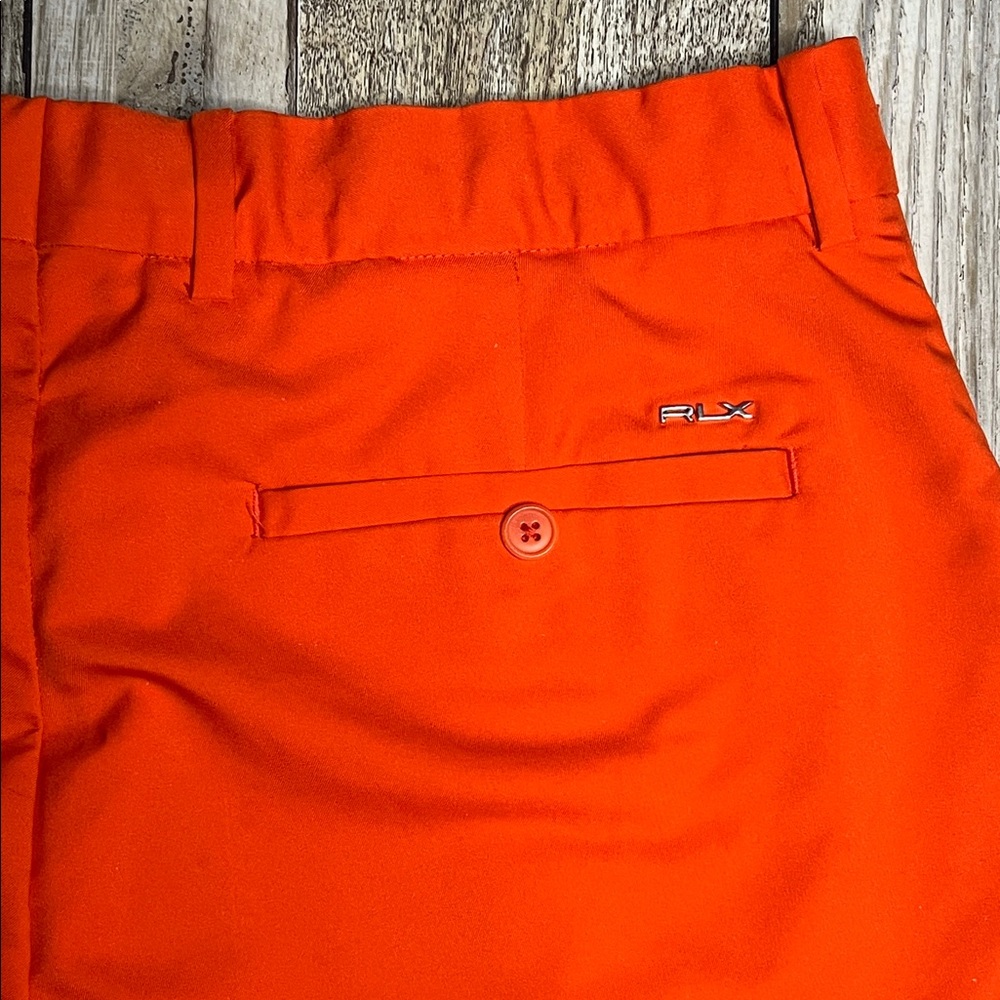 RLX Ralph Lauren Vibrant Orange Flat Front Shorts (Astros Orange) Golf Shorts